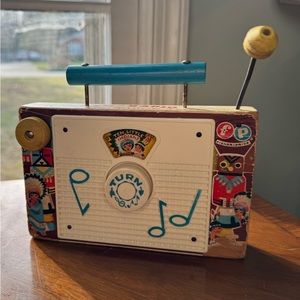 Vintage fisher price TV Radio wind up music box toy